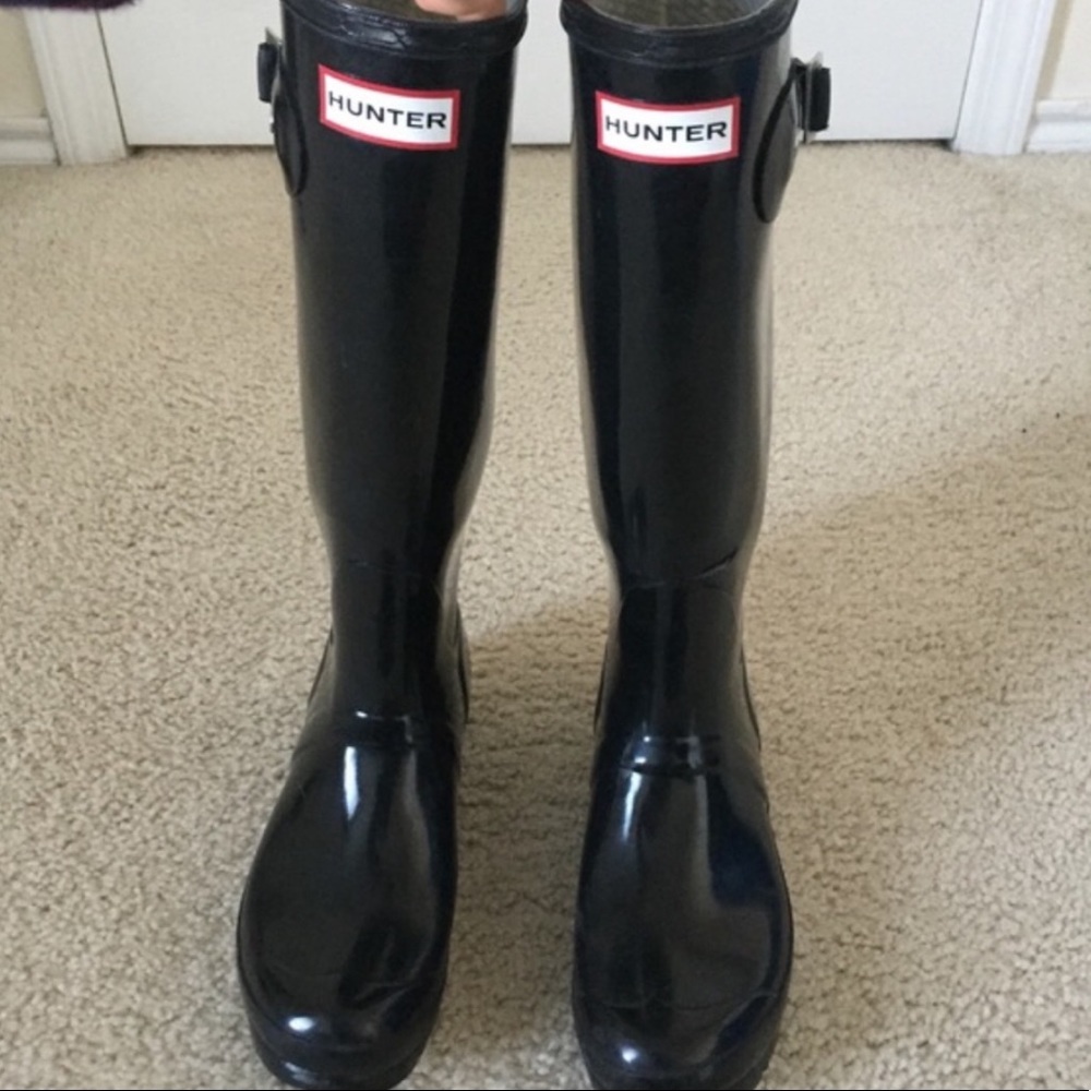 Tall glossy hunter rainboots